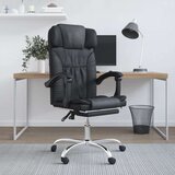  Masažni uredski naslonjač od umjetne kože crni | shoptok.hr