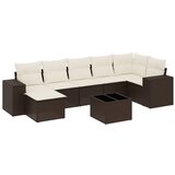  8-dijelni set vrtnih sofa s jastucima smeđi od poliratana | shoptok.hr