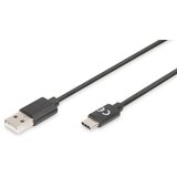 Digitus USB kabel USB 2.0 USB-C® vtič\, USB-A vtič 1.80 m črna zaščiten AK-300154-018-S, (20416514) | Shoptok.si