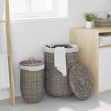  Kanta za rublje s poklopcem 2 pcs Kubu siva Kubu Ratan - Siva | shoptok.hr
