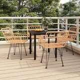  5-dijelni vrtni blagovaonski set od poliratana Smeđa Dužina stola 80 cm | shoptok.hr