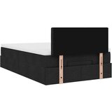 vidaXL Otomanski okvir kreveta s madraca crni 120x190 cm od tkanine | shoptok.hr