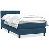 Box spring krevet s madracem tamnoplavi 80x220 cm baršunasti | shoptok.hr