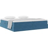  Krevet s madracem i skladištem Tamno plava 200 x 200 cm Baršun | shoptok.hr