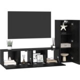 vidaXL Set TV omaric s polico 3 pcs Črni hrast Male 30.5 x 30 x 90 cm | Shoptok.si