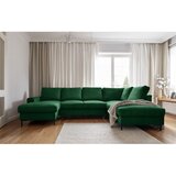 Miuform Tamno zelena sklopiva kutna garnitura od samta (s desnim kutom) Lofty Lilly – | shoptok.hr