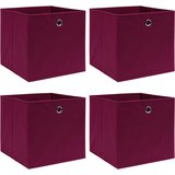 vidaXL škatle za shranjevanje 4 kosi temno rdeče 32x32x32 cm blago | Shoptok.si