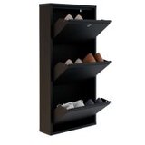 Hanah home Ormar za cipele Locking 3 Piece Metal Black | ePonuda.com