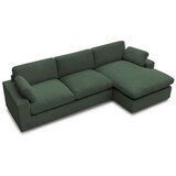 Bobochic Paris Zelena kotna sedežna garnitura iz rebrastega žameta Belair – | Shoptok.si