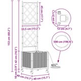  Vrtni planter s navodnjavanjem i kotačima Crna 40 x 40 x 148 cm | shoptok.hr