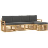  Set vanjskih sofa 5 pcs Bijela i antracit 253 x 122,5 x 73 cm | shoptok.hr
