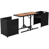  3-dijelni bistro set od poliratana s jastucima crni | shoptok.hr
