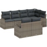 vidaXL set 7 delnega vrtnega kavča s blazinami siva poli ratan | Shoptok.si