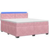  Krevet s box springom, madracem i LED-om Ružičasta 200 x 200 cm | shoptok.hr