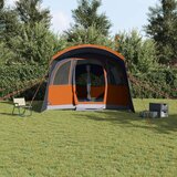  Družinski šotor s okni Tunel Siva&Oranžna za 8 oseb Vodoodporen | Shoptok.si
