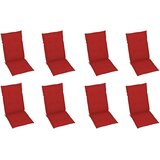  Sklopive stolice s jastucima 8 kom. Masivno bagremovo drvo Crvena 120 x 50 x 3 cm | shoptok.hr