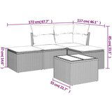 vidaXL 5-dijelni set vrtnih sofa s jastucima poliratan smeđi | shoptok.hr