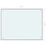  Zaštita od prskanja bijela 80 x 60 cm kaljeno staklo | shoptok.hr