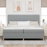 LED Box Spring Krevet Svijetlo siva 200 x 200 cm tkanina Svjetlosiva | shoptok.hr