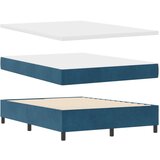 Box Spring Krevet s Madracem Tamnoplave Boje 140x190 cm Baršun | shoptok.hr