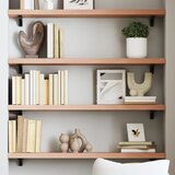 Maison Chic Stenska polica - Viseča Polica svetlo rjava 100x20x4 cm trdna hrastovina, (21784626) | Shoptok.si