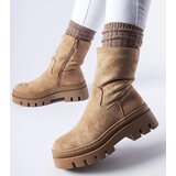 Gemre Umber insulated brown ankle boots chunky platform | ePonuda.com