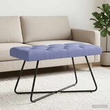  Klupa s gumbastim tkanjem Traper plava 80 x 40 x 46 cm Tkanina | shoptok.hr