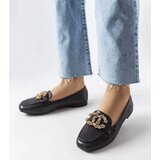 Gemre Black leather women's moccasins with rhinestones Neuer | Shoptok.si