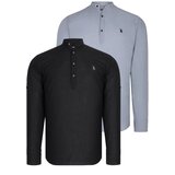 Dewberry DOUBLE SET G783 JUDGE COLLAR SHIRT-BLACK-GREY Cijene