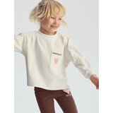 Reserved Pamučna majica s džepom - krem | shoptok.hr