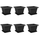 vidaXL Saksije za biljke 6 pcs Crna 43 x 43 x 33 5 cm Plastika - Crna 33 x 33 x 26 cm 6 Cijene