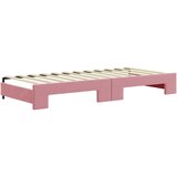  Dnevni krevet na razvlačenje ružičasti 90 x 200 cm baršunasti | shoptok.hr