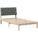 vidaXL Posteljni okvir z oblazinjenim vzglavjem Rjava 100 x 200 cm | Shoptok.si