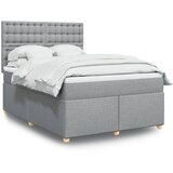  Krevet box spring s madracem svjetlosiva 160x200 cm tkanina Slike