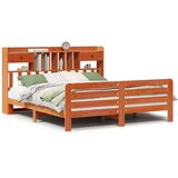  Knjižna postelja brez vzmetnice vošč. rjava 200x200 cm borovina, (21608814) | Shoptok.si