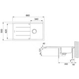 Franke 114.0494.913 Basis BFG 611-86 pomivalno korito iz umetnega kamna | Shoptok.si