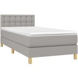  Okvir kreveta s oprugama i madrac svjetlosivi 80x200cm tkanina | shoptok.hr