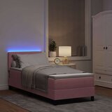  LED Box Spring Krevet s madracem Ružičasta 80 x 200 cm Baršun | shoptok.hr