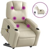 Maison Chic Električni masažni stol - Relax naslanjač s funkcijo vstajanja krem umetno usnje, (22062086) u
