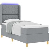  Podnica s madracem i LED svjetlom svijetlosiva 80x200 cm tkanina | shoptok.hr