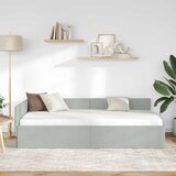 Kutni okvir kreveta Svijetlo siva 90 cm x 190 cm Baršun | shoptok.hr