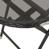  3-dijelni bistro set s jastucima crni od poliratana i stakla | Eponuda.com