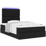  Otomanski okvir kreveta s madracem crni 120x200cm od tkanine | shoptok.hr