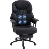 HOMCOM masažni pisarniški stol leathaire (100 % poliester) 72D x 77Š x 122,5V cm Črn, (5000242908) | Shoptok.si