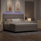  LED Box Spring Krevet Sivo-smeđa 180 x 200 cm tkanina | shoptok.hr