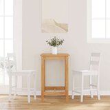 vidaXL bar stools 2 kosa bele masivne lesene gume | Shoptok.si