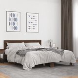 Furnova Posteljni okvir rjav hrast 150x200 cm inženirski les in kovina, (21937167) Cene