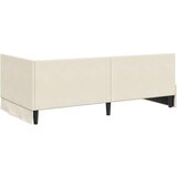  Kutni okvir kreveta s uzglavljem Krema 90 x 200 cm Baršun | shoptok.hr
