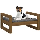  Pasja postelja medeno rjavo 55,5x45,5x28 cm trdna borovina, (20799730) | Shoptok.si
