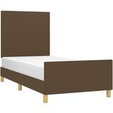 vidaXL Posteljni okvir z vzglavjem temno rjav 100x200 cm blago, (20906709) | Shoptok.si